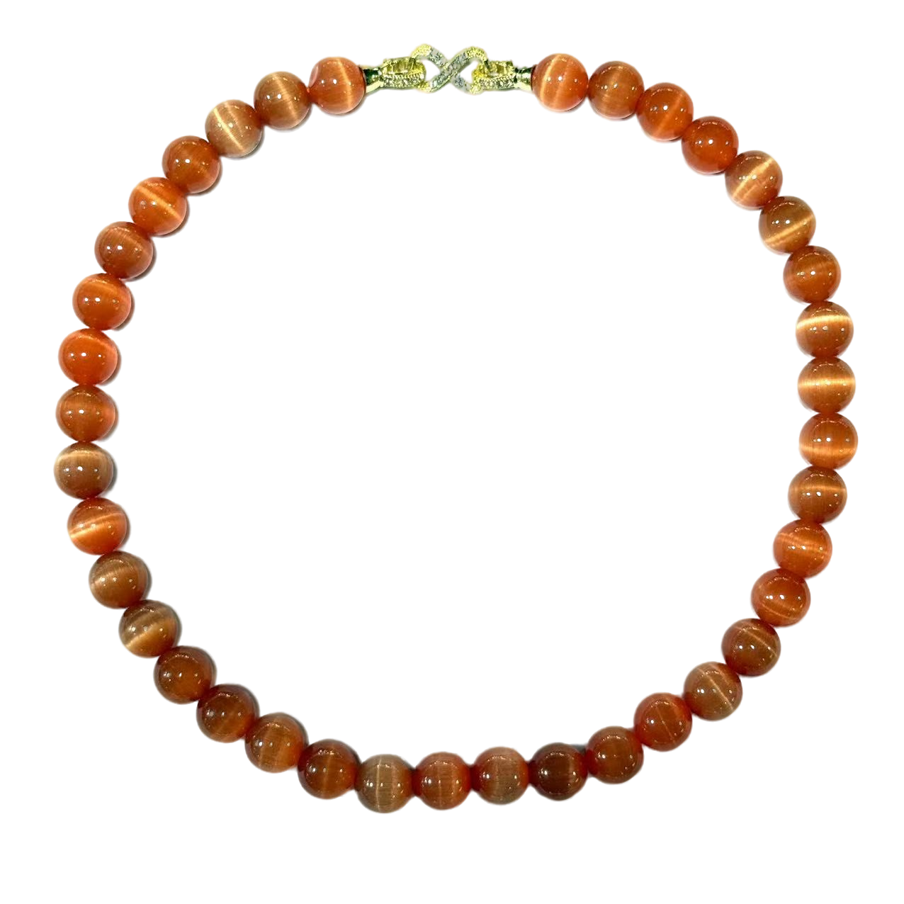 x728-国风气质设计款幽灵猫眼玛瑙圆珠毛衣链-赠礼盒