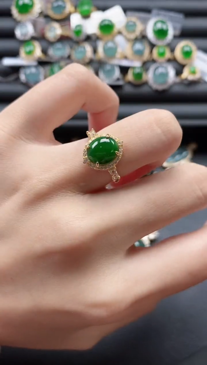 【闪购商品】翡翠戒指银S925镶嵌51151