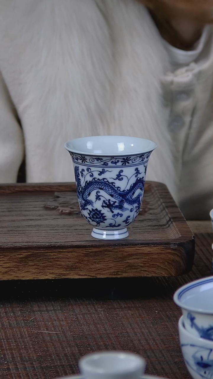 【闪购商品】折葵非器手工手绘缠枝龙闻香杯