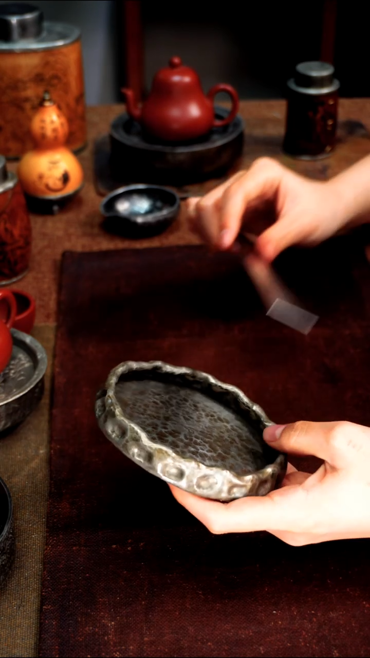 6539纯锡茶盘壶承10.5*2