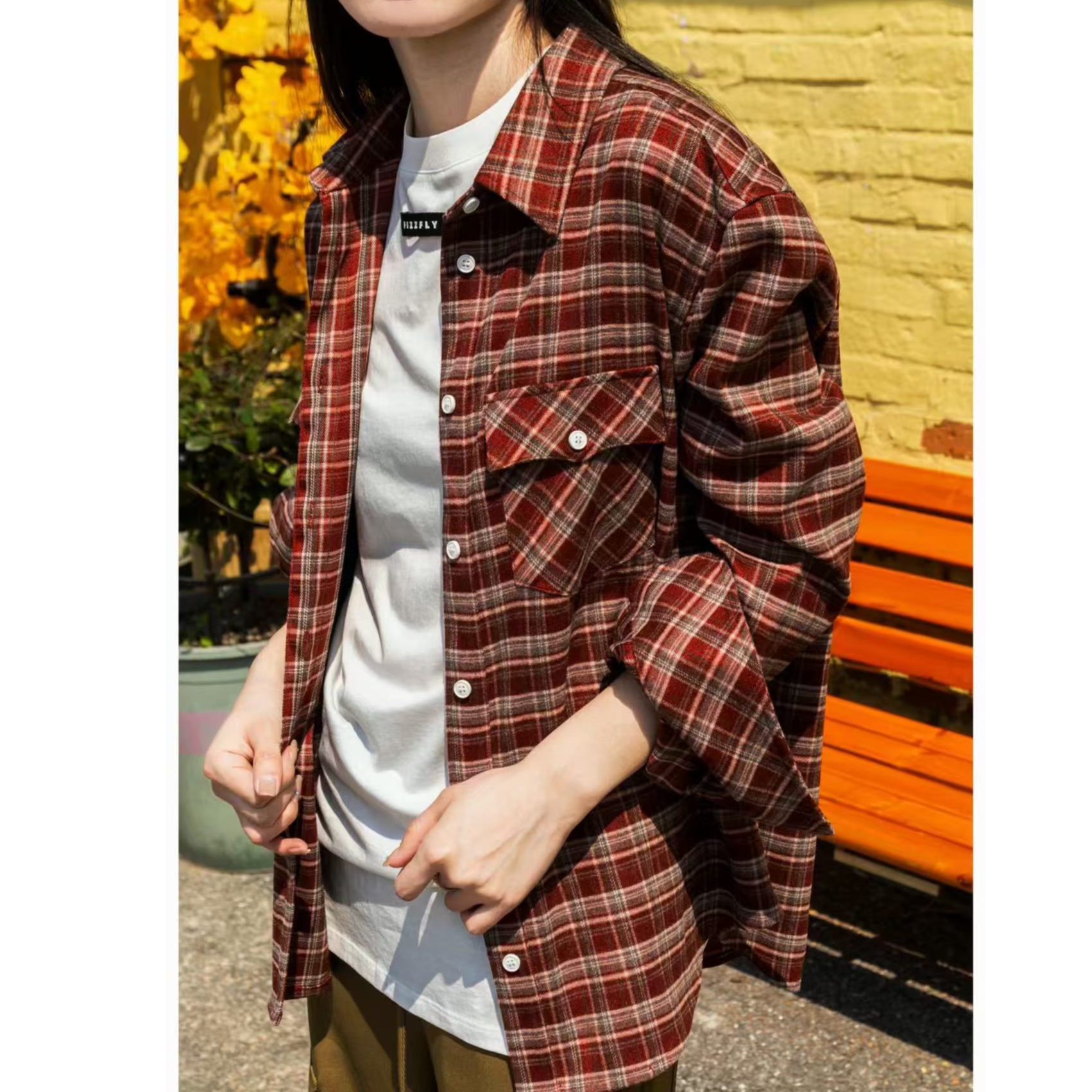 FIZZFLY  秋冬 磨毛 格子衬衫