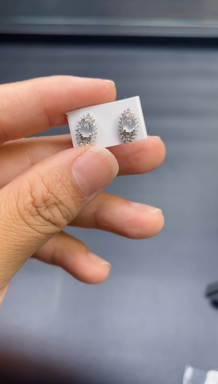 翡翠银S925镶嵌耳饰多人