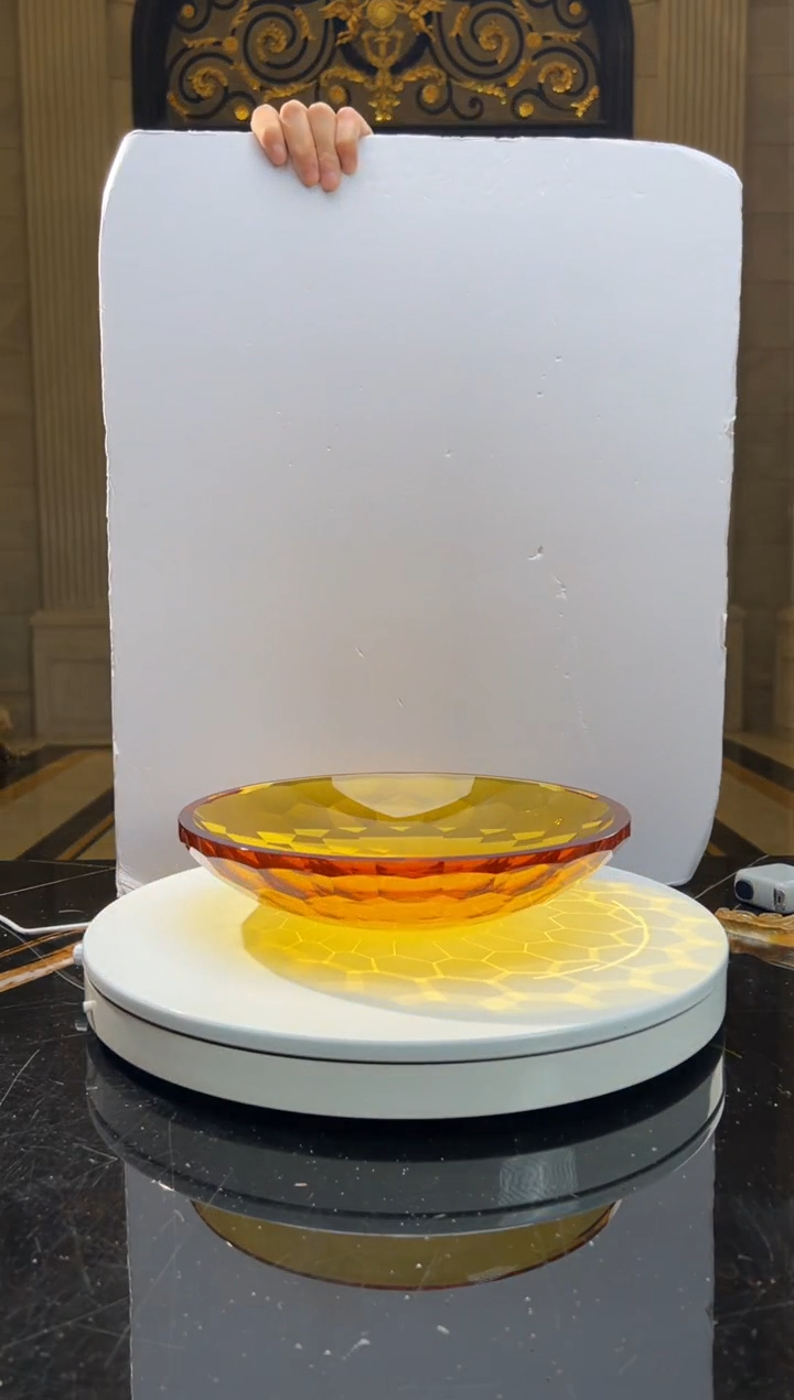 【闪购商品】摆件AJ05750琥珀色水晶琉璃果盘