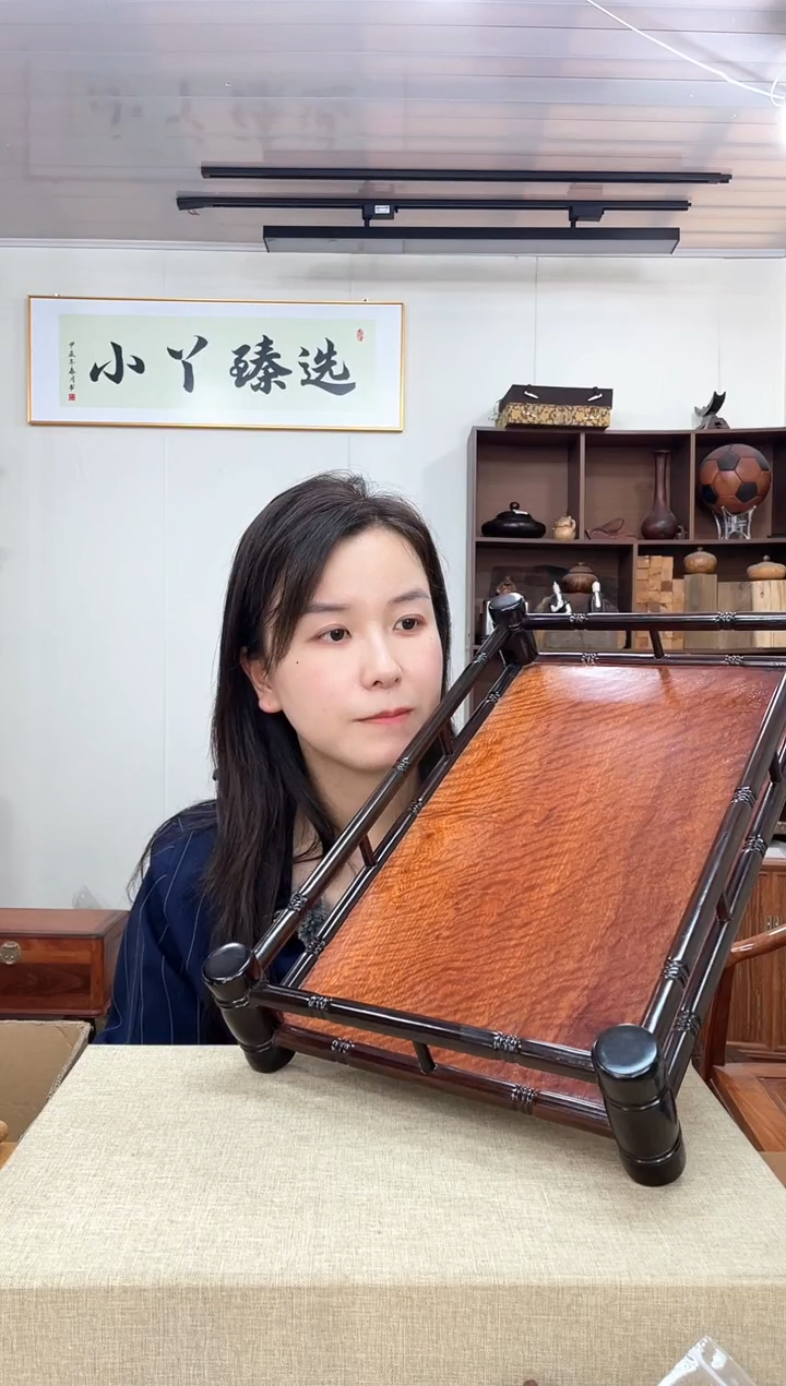 乌木类端景台463大红酸枝托盘木木木