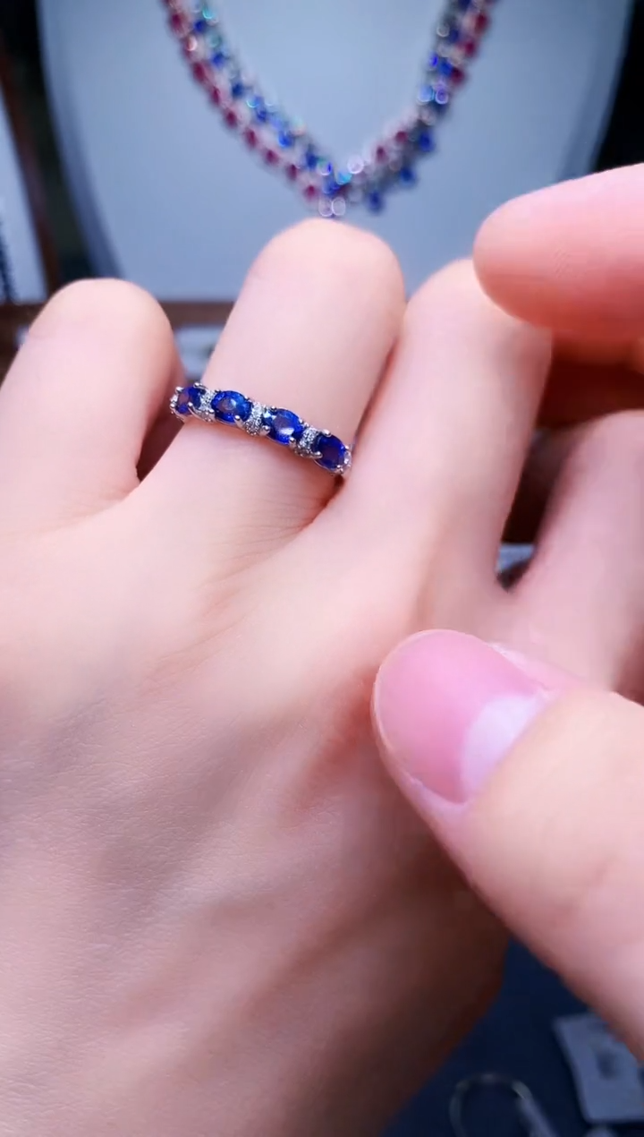 【闪购商品】蓝宝石戒指银S925镶嵌67-3