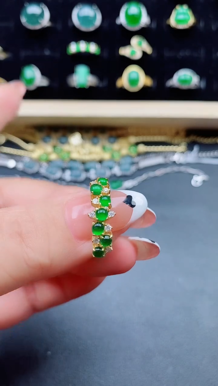 【闪购商品】翡翠银S925镶嵌戒指321321
