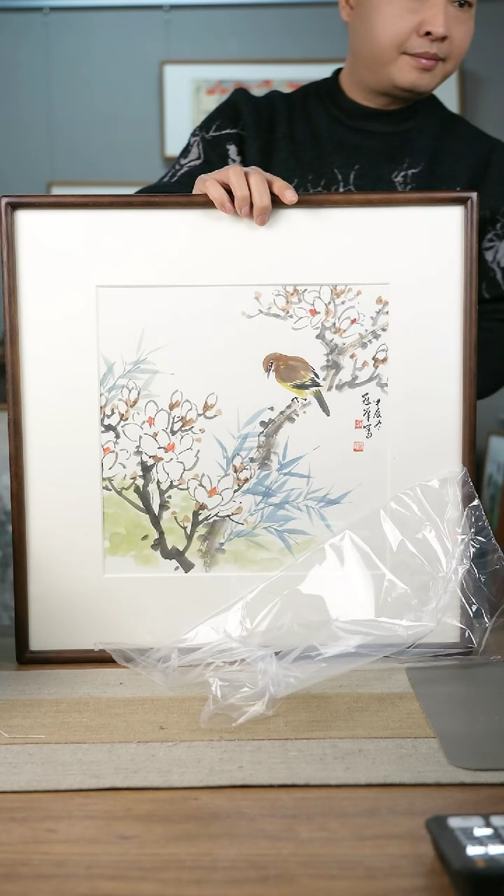 【闪购商品】书法美协副主-赵老师52*52带框花鸟作品