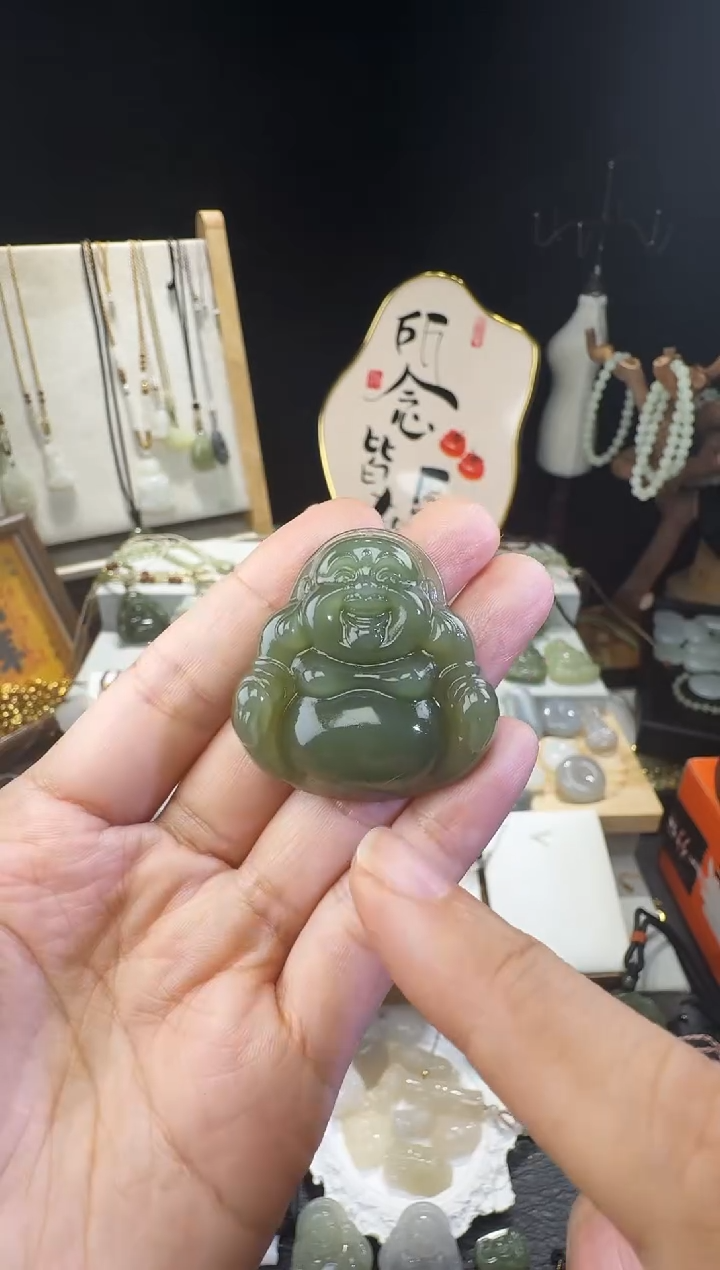 颈饰未镶嵌和田玉幸****样40高冰佛公