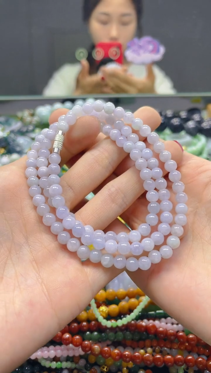 颈饰未镶嵌翡翠5MM/C/翡翠A货，一件也是批发价