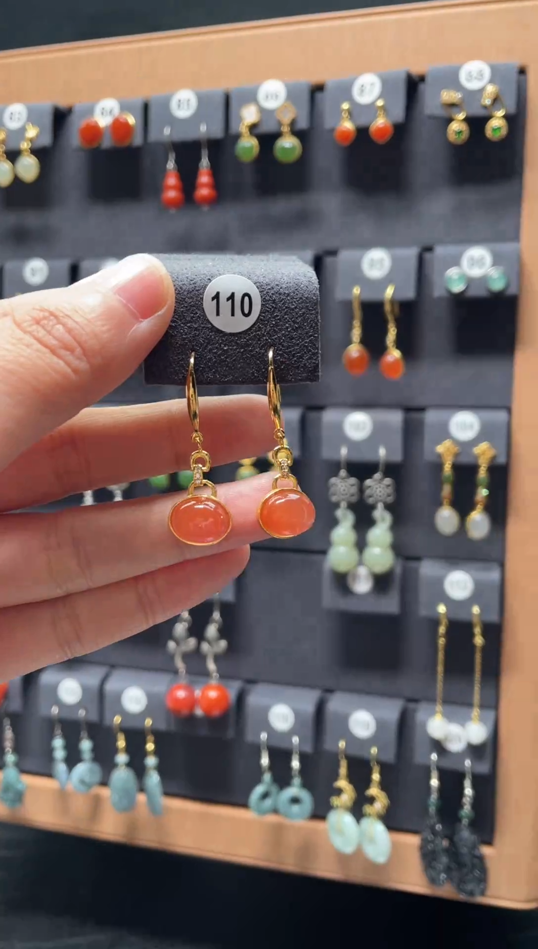 【闪购商品】南红玛瑙耳饰银S925镶嵌0110