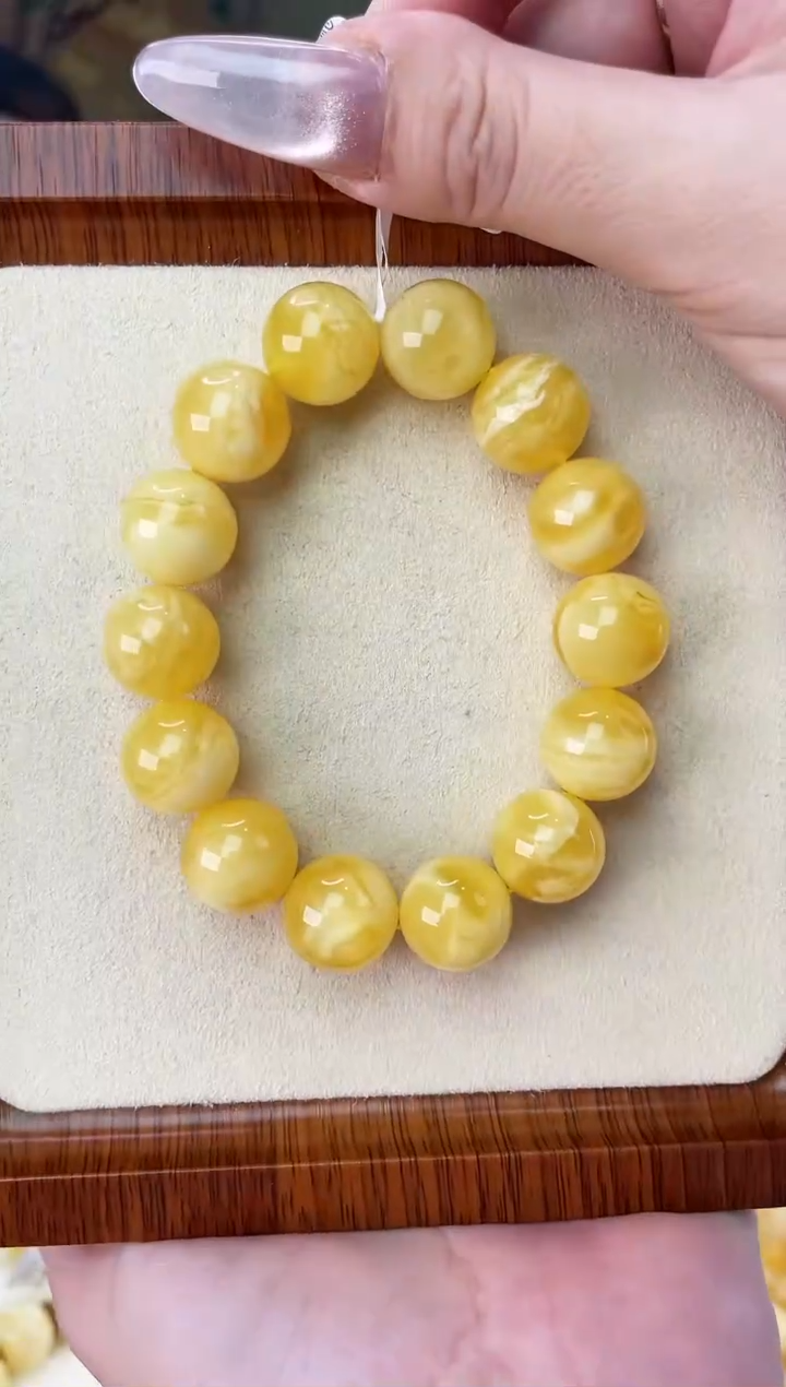 未镶嵌蜜蜡裸石手串