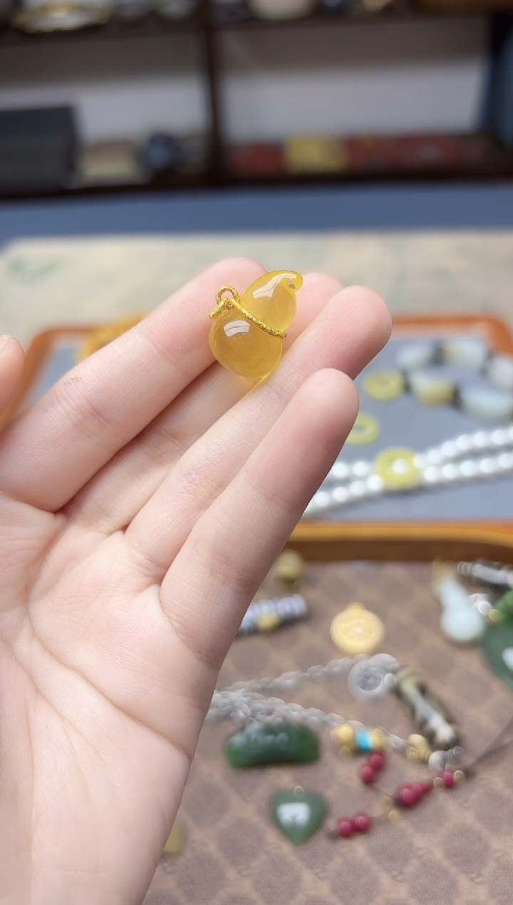 裸石蜜蜡未镶嵌蜜蜡葫芦配饰GW