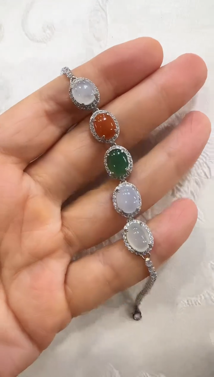 翡翠银S925镶嵌颈饰国风