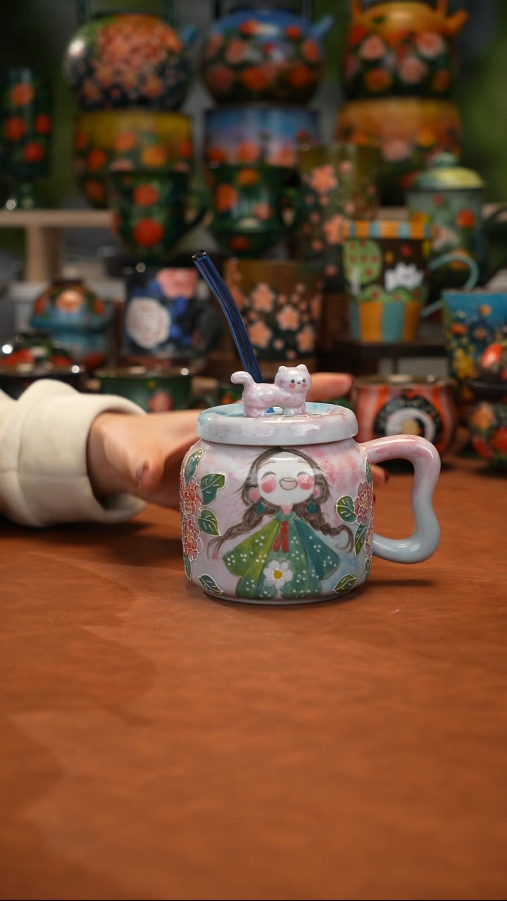 陶瓷油画手绘釉下彩