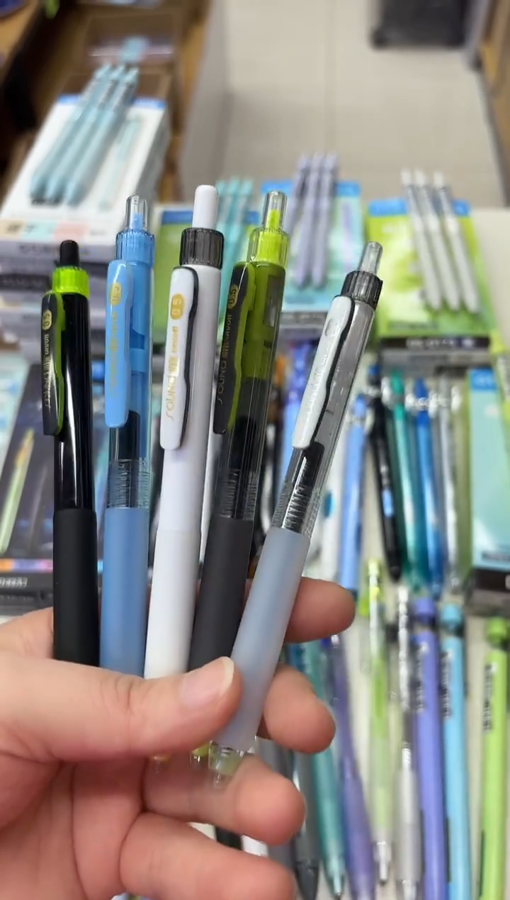 石头DS-0195按动中性笔0.5(黑色)--5支（一套）