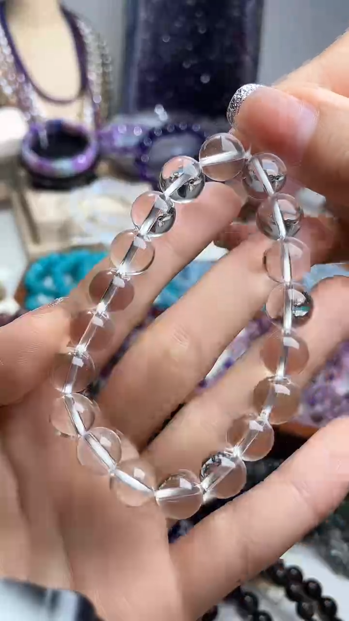 【闪购商品】水晶手链未镶嵌2A白水晶10mm手链