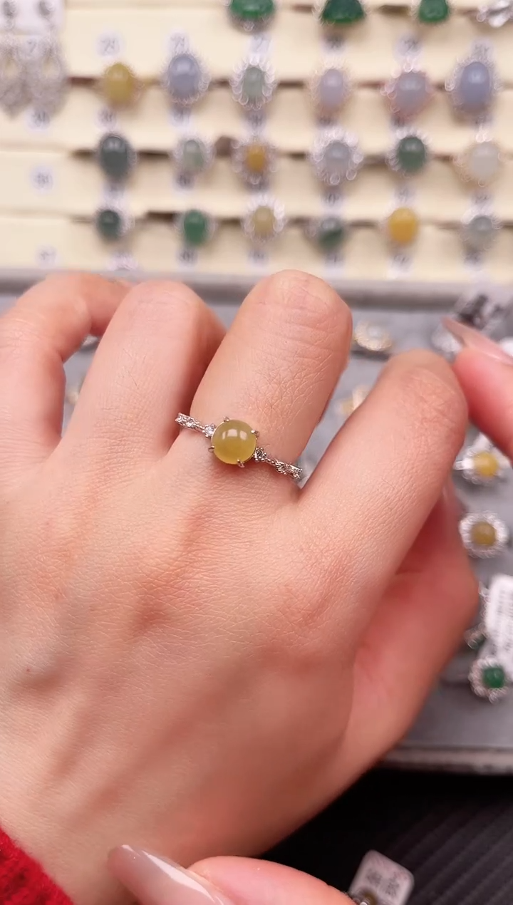 【闪购商品】翡翠戒指银S925镶嵌戒指