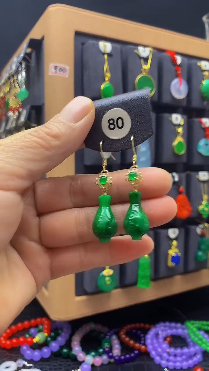 【闪购商品】玛瑙/玉髓耳坠银S925镀金镶嵌耳饰