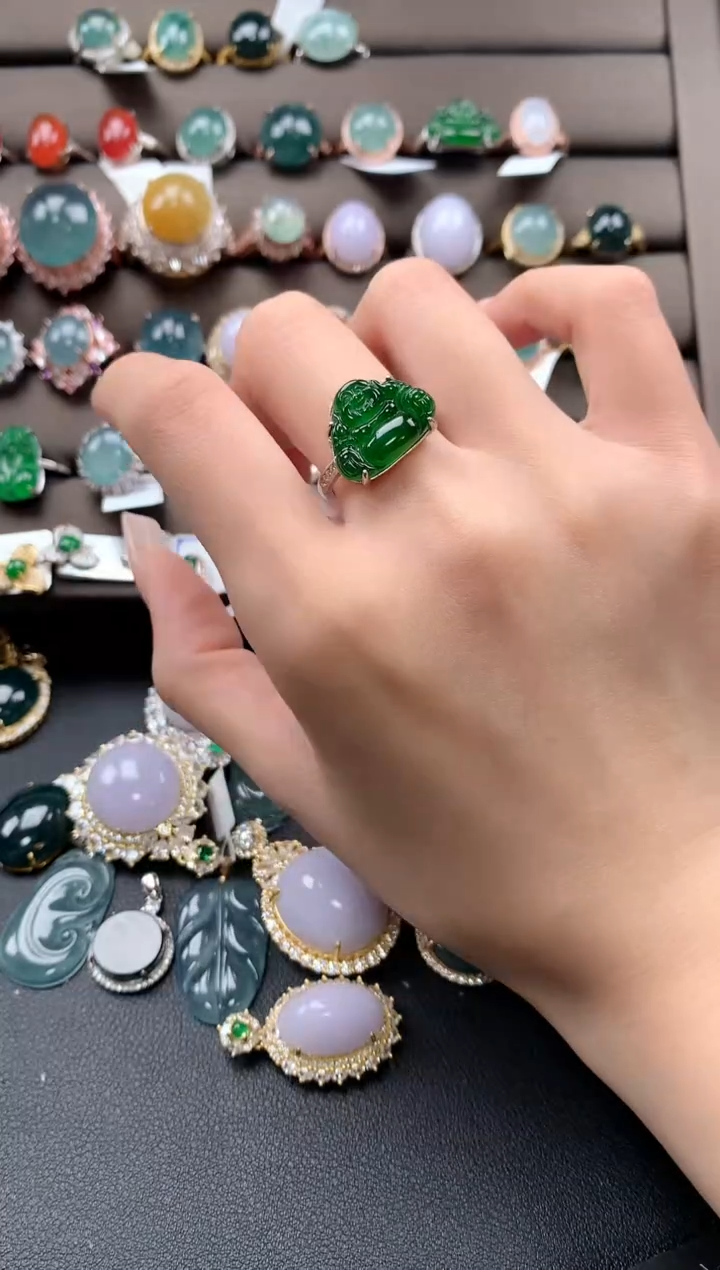 【闪购商品】翡翠戒指银S925镶嵌324324