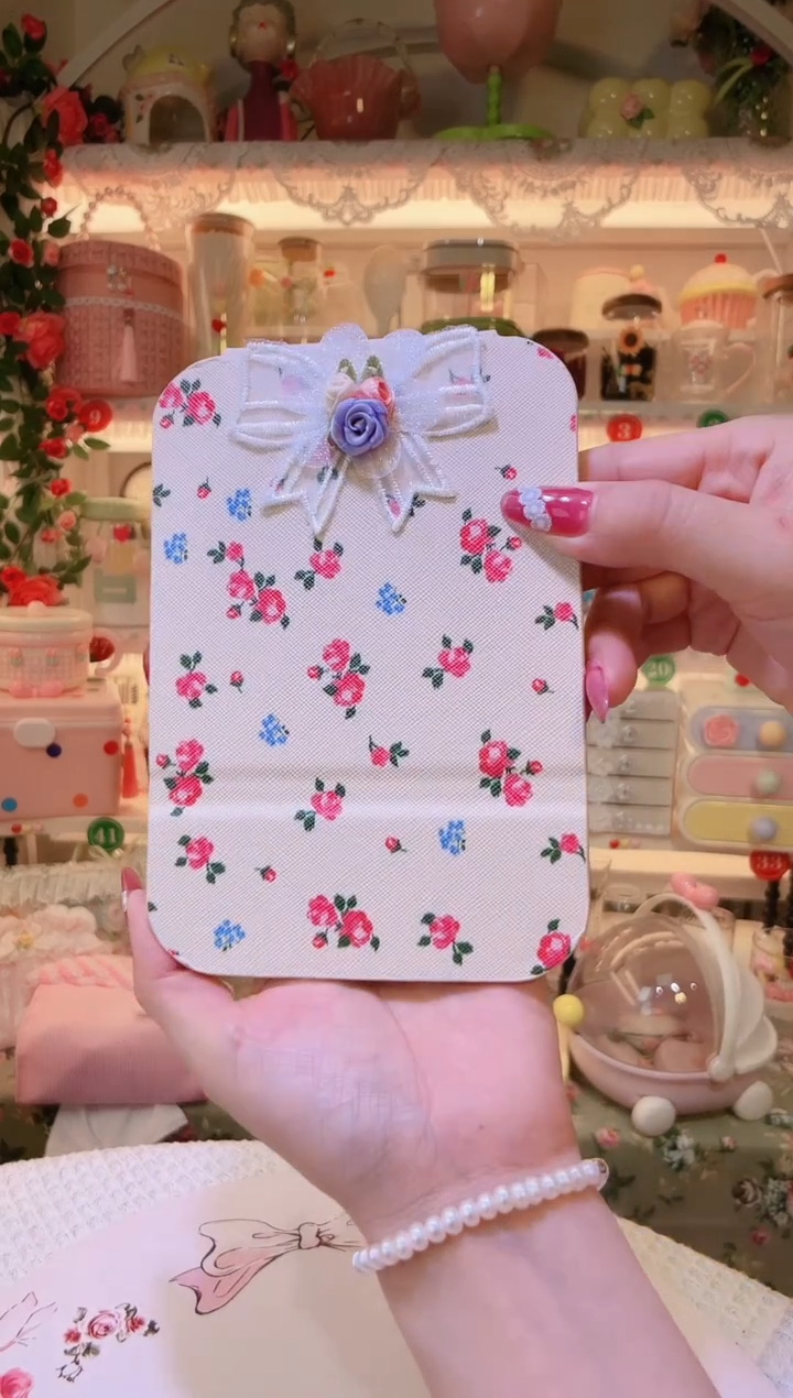 玫瑰花折叠镜小——手工制作品质好！