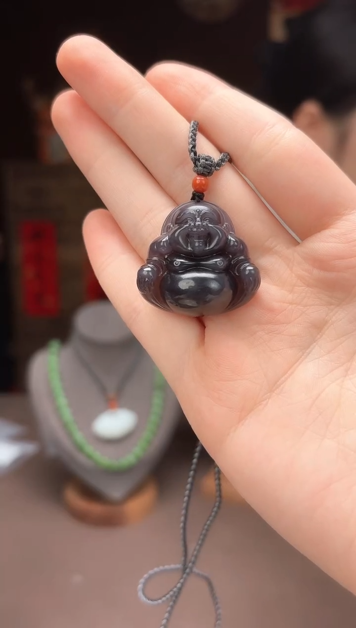 【闪购商品】和田玉ST21烟紫弥勒佛未镶嵌-