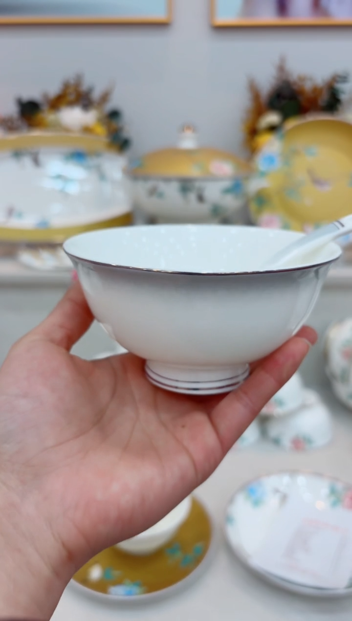 瓷单拍渐变灰20个饭碗