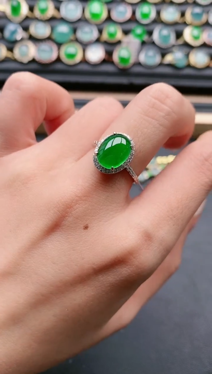 【闪购商品】翡翠戒指银S925镶嵌1111111