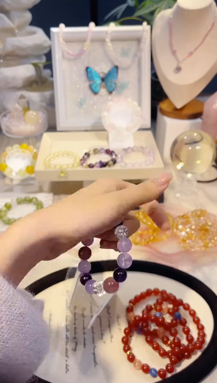 未镶嵌手串水晶巴****）单圈紫水晶多宝