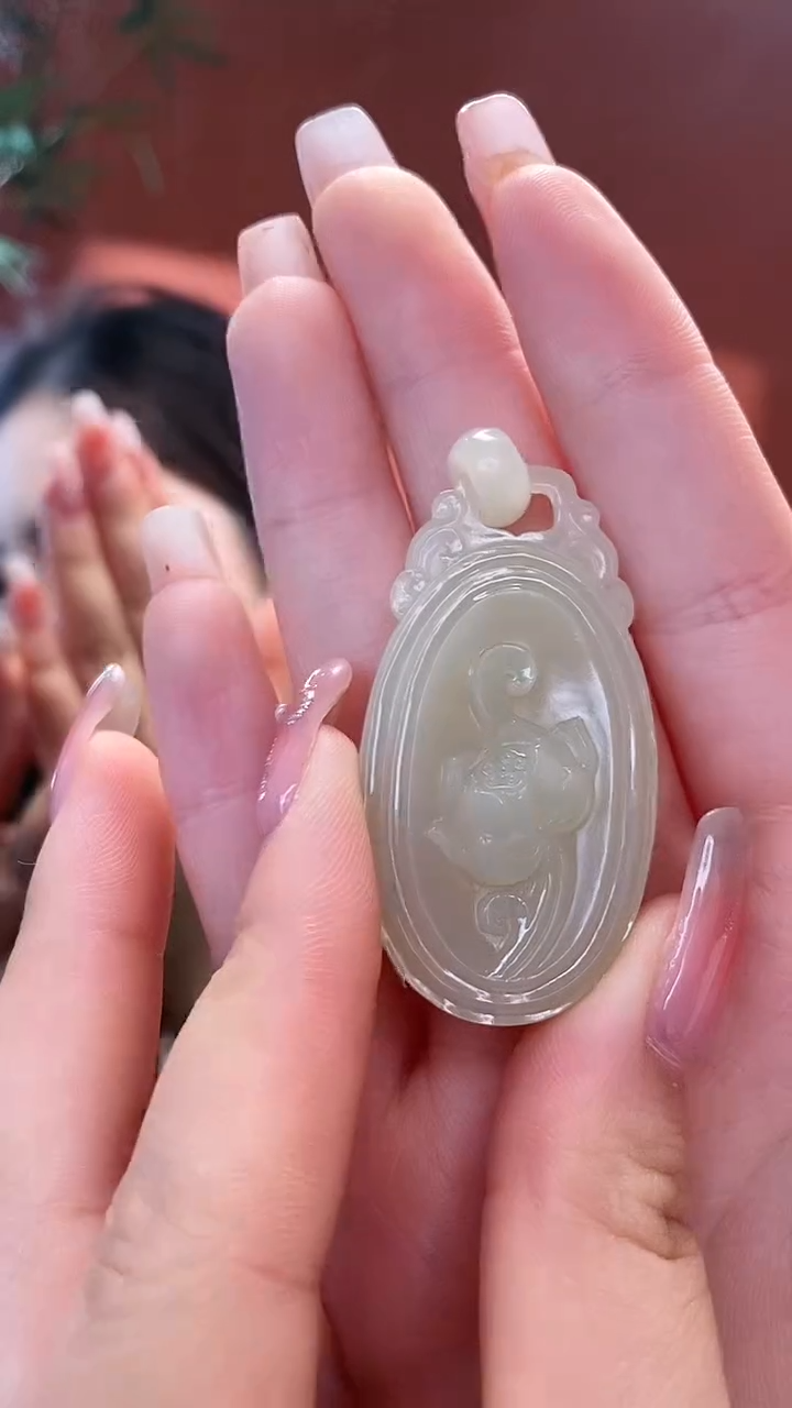 【闪购商品】和田玉挂件未镶嵌荷塘月色