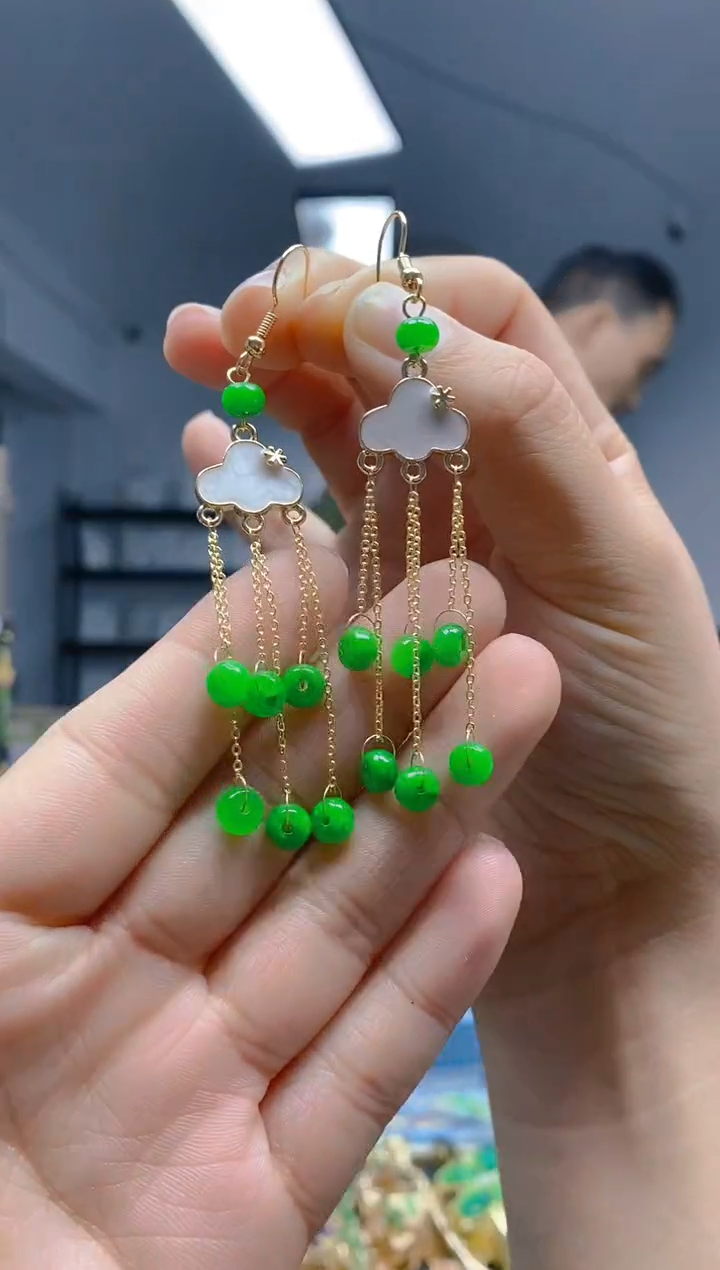 【闪购商品】翡翠耳饰合金206翡翠耳钩