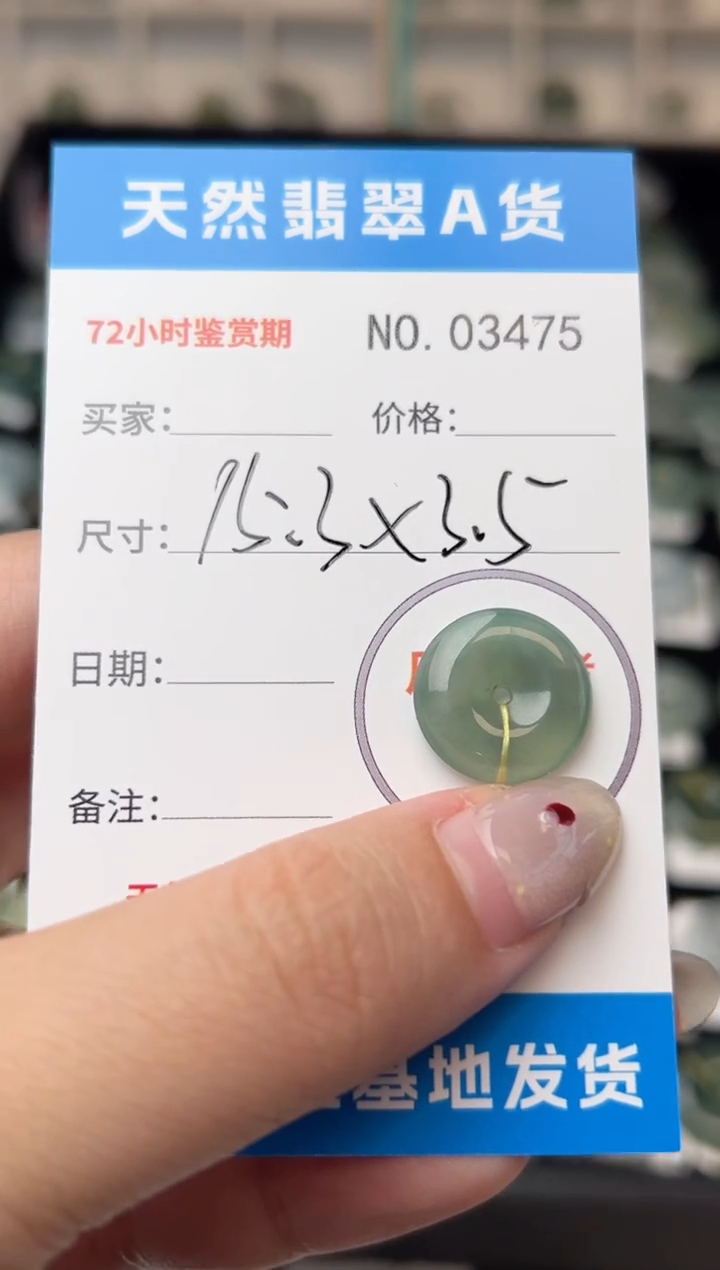 【闪购商品】翡翠颈饰未镶嵌平安扣3475