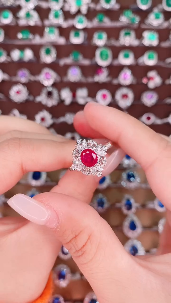 【闪购商品】红宝石18K金戒指18K金镶嵌1.07克拉