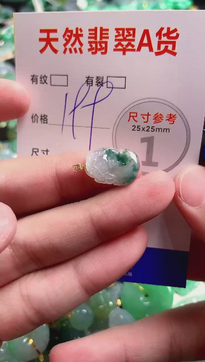翡翠18K金镶嵌颈饰0482503037