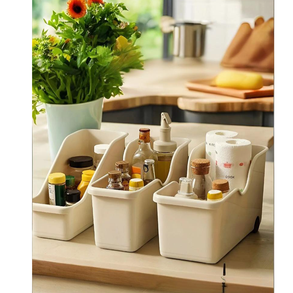 流行纯色大号简约收纳橱柜收纳筐盒子