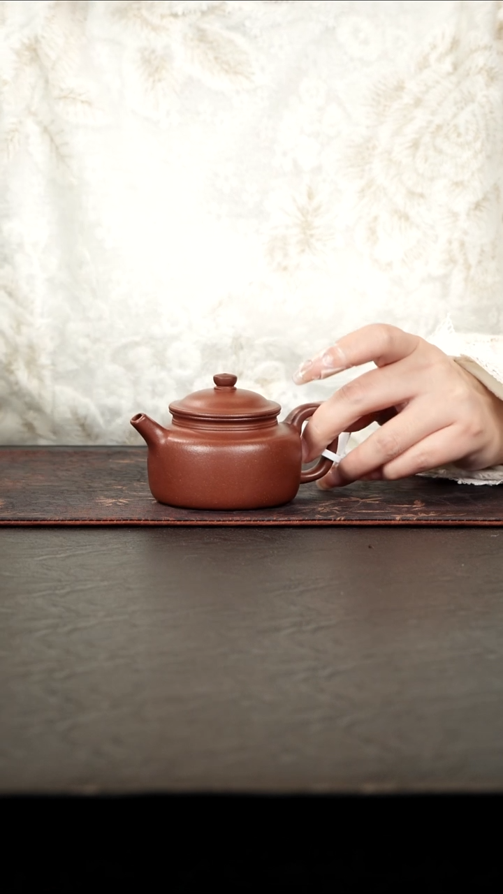 茶壶紫砂桃花紫泥笠帽德钟120cc