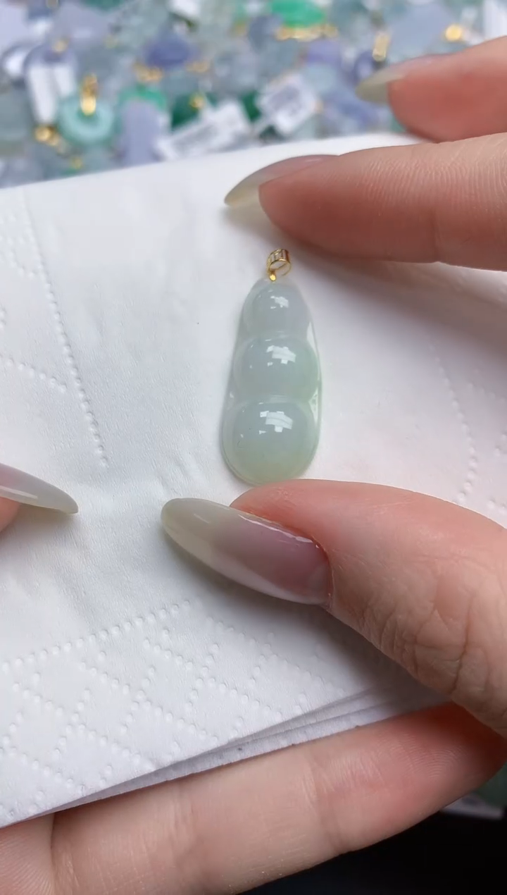 【闪购商品】翡翠颈饰18K金镶嵌天然缅甸翡翠A货