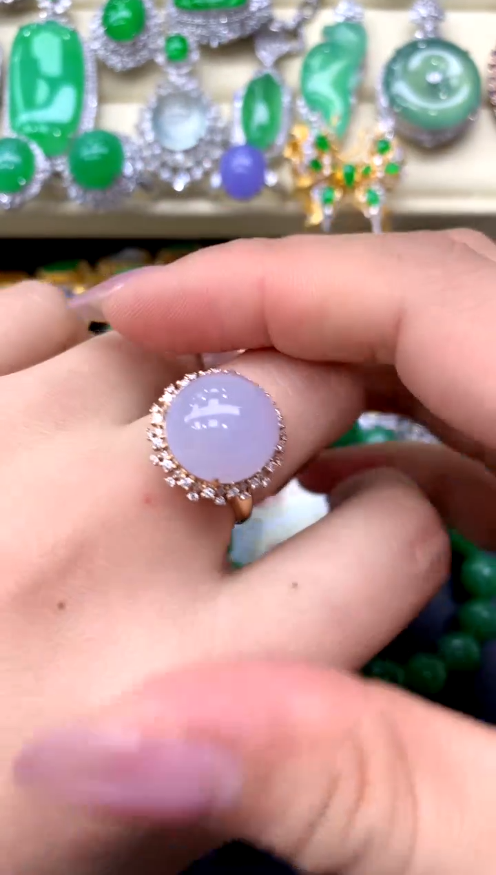 18K金镶嵌戒指翡翠253-中国好珍宝