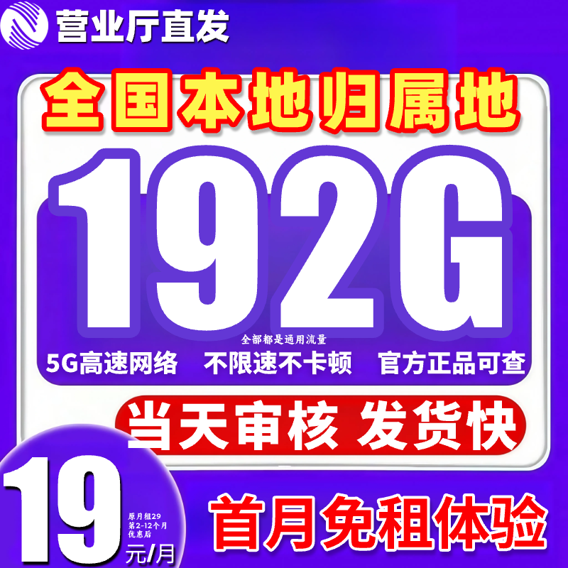 广电流量卡推荐永 月租19手机卡电话卡限 广电卡5g流量网卡-HG