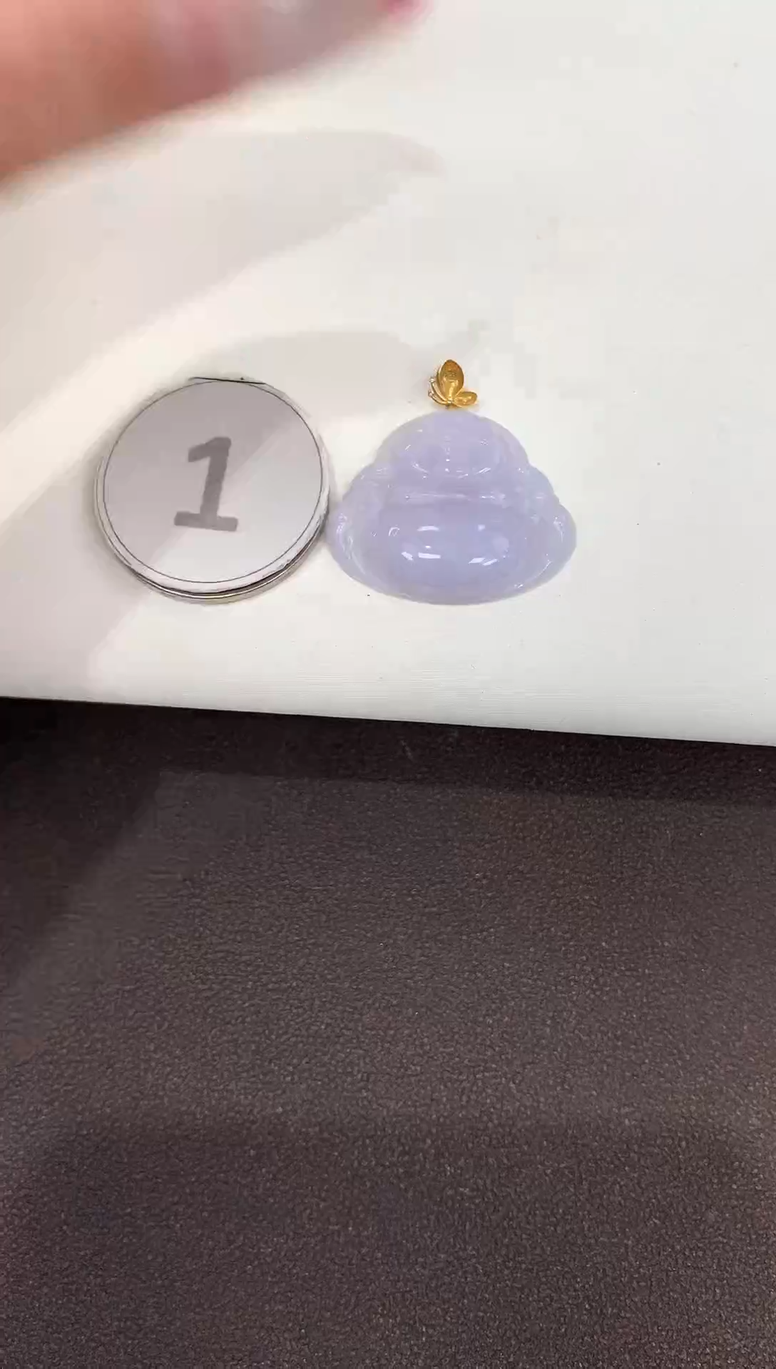 颈饰18K金镶嵌翡翠天然缅甸a货翡翠