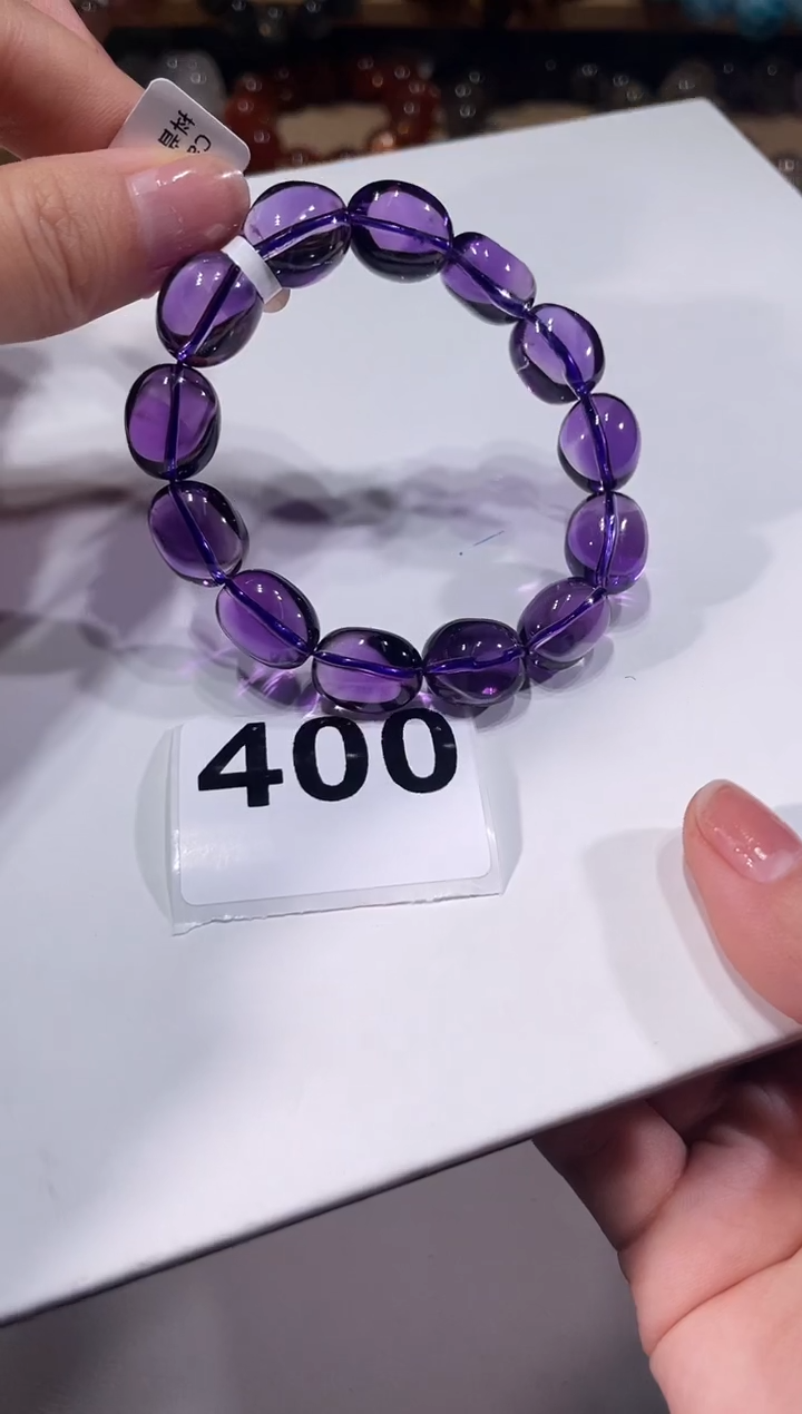 未镶嵌手链水晶400紫水晶糖豆手链
