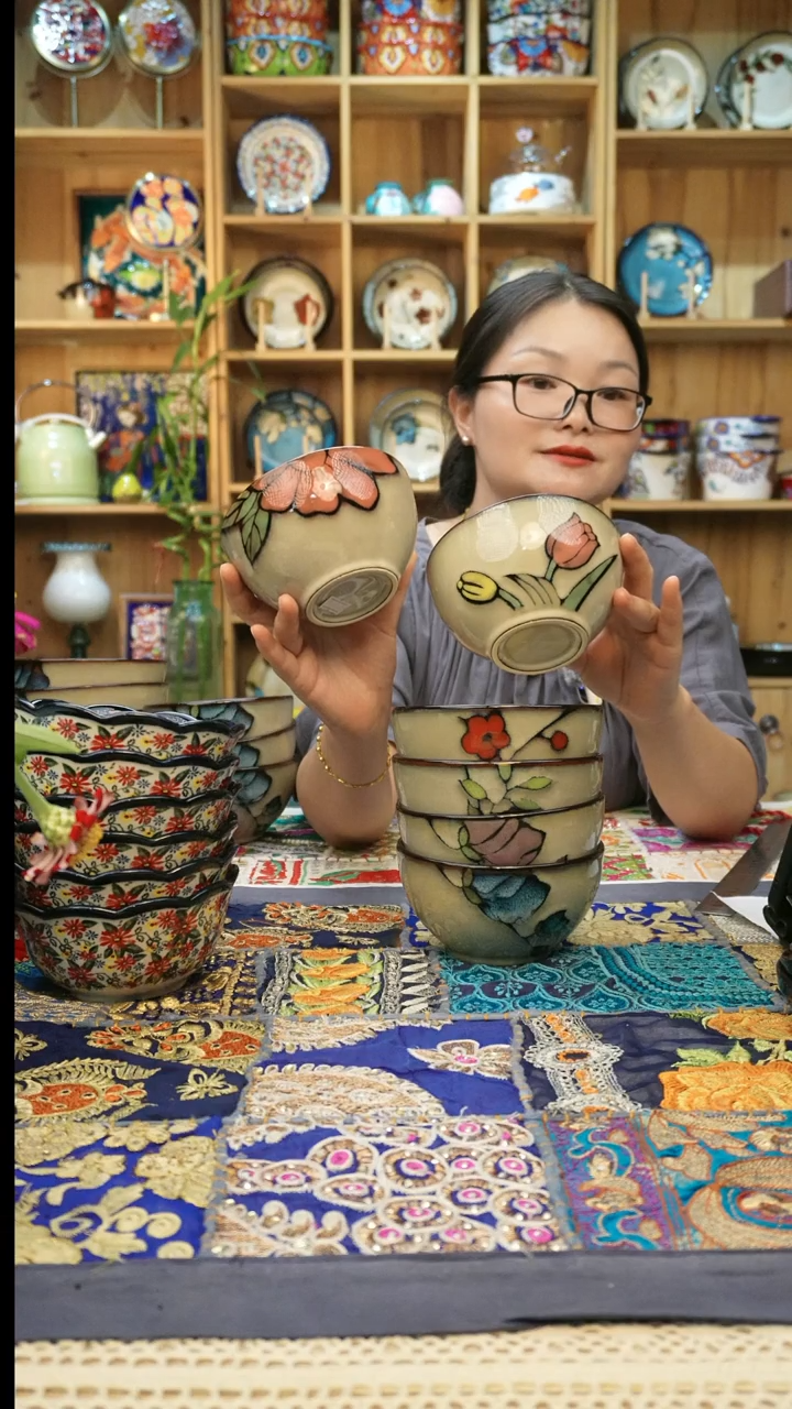 瓷片小可高温陶瓷餐具一组米饭碗6只