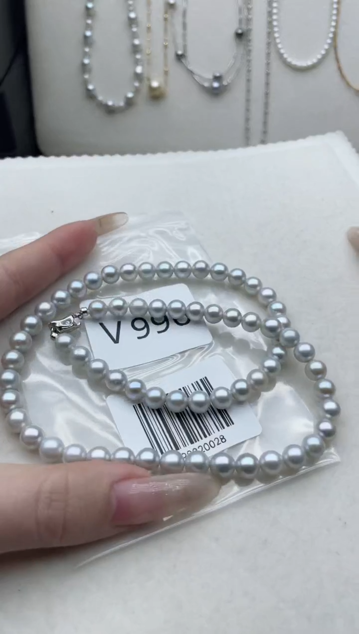 【闪购商品】海水珍珠项链银S925镶嵌V996