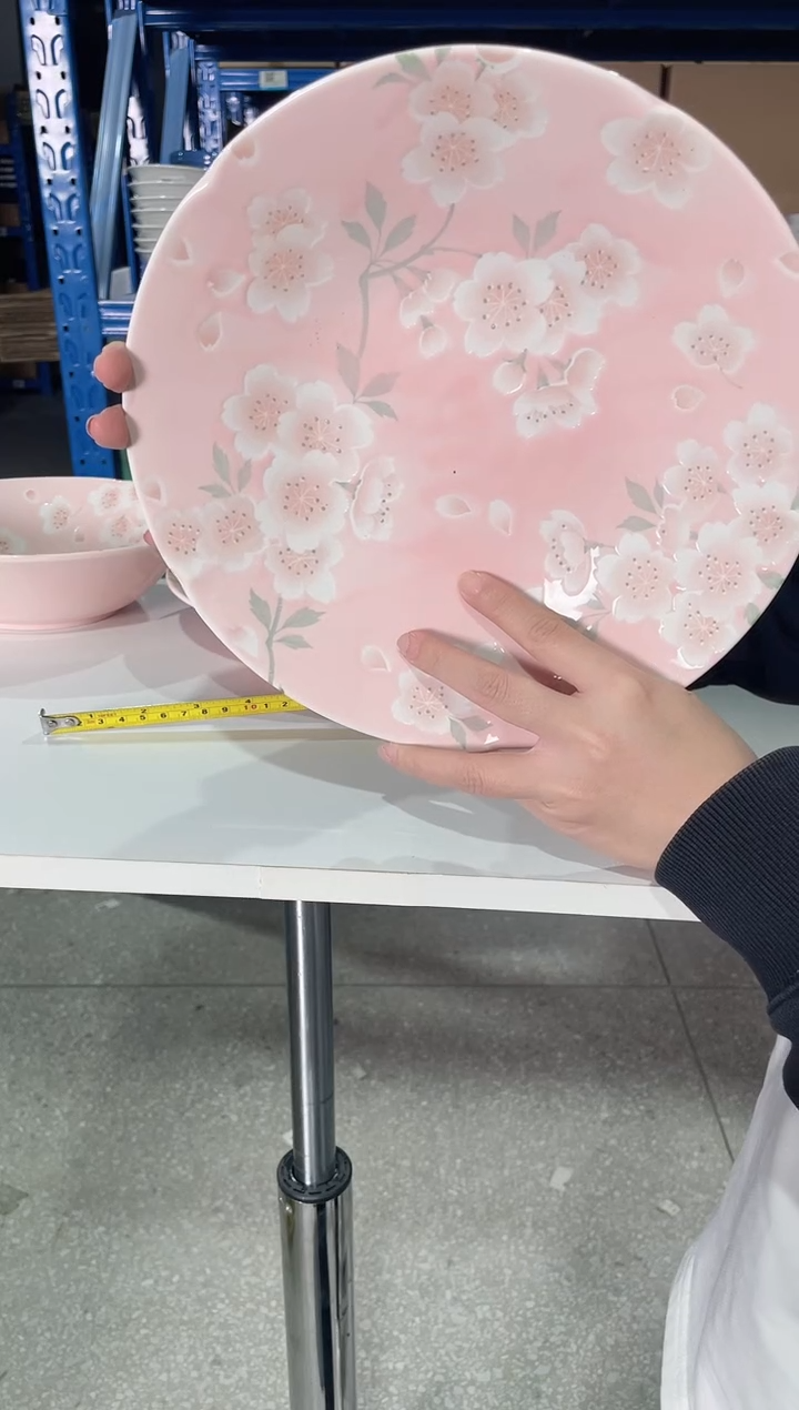 陶瓷漫舞樱花粉红深盘24.5cm