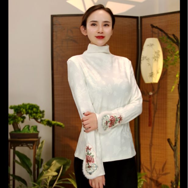 晴曦原创【锦绣】长58新中式重工刺绣长袖打底