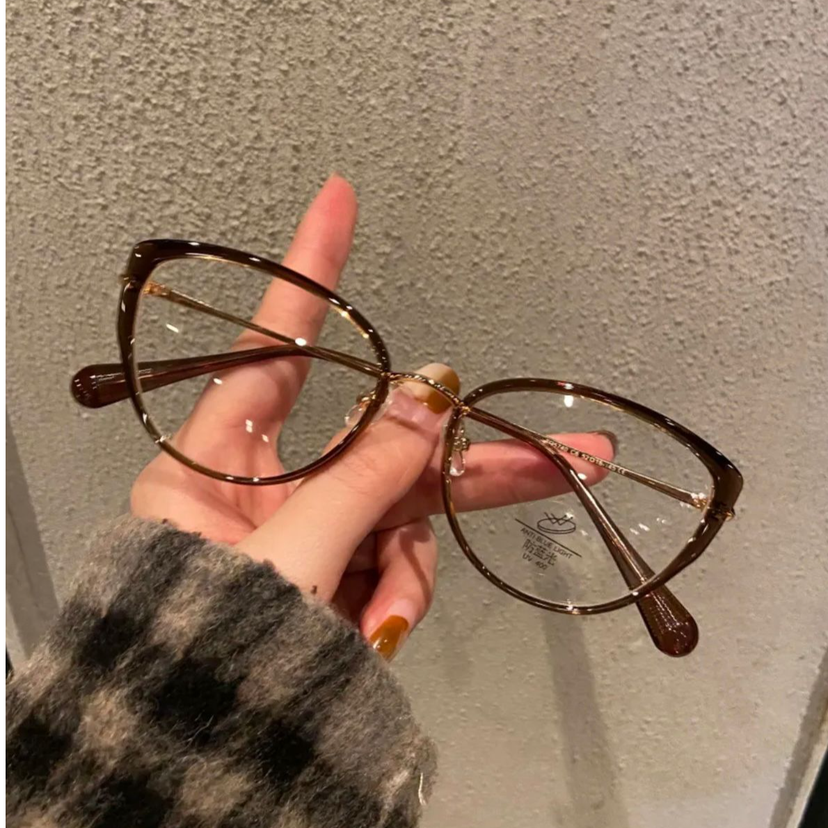 超轻冷茶色猫眼眼镜近视女度数可配防蓝光平光素颜神器眼睛镜框架