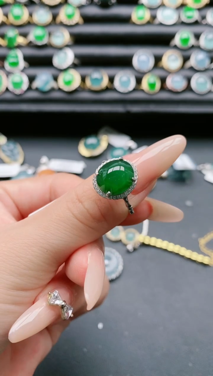 【闪购商品】翡翠戒指银S925镶嵌11111