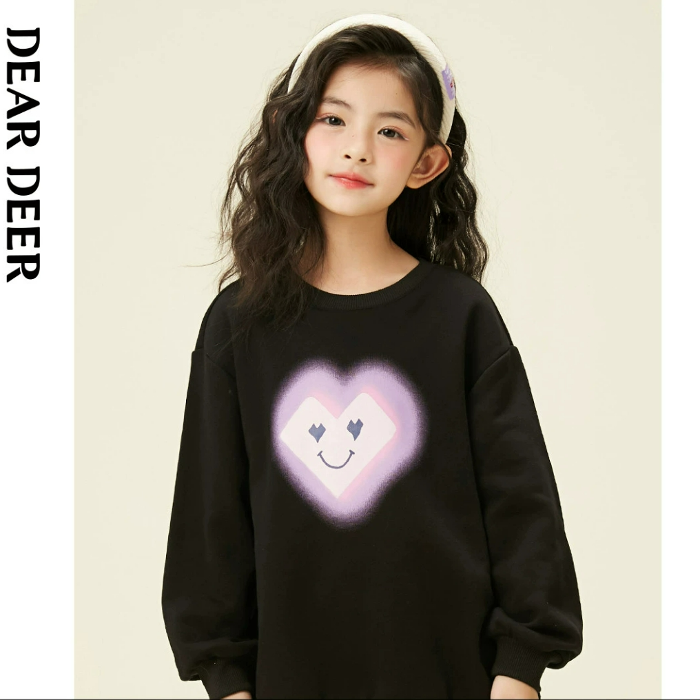 【门店同款】迪迪鹿女大童春秋季新款卫衣宽松韩版套头上衣