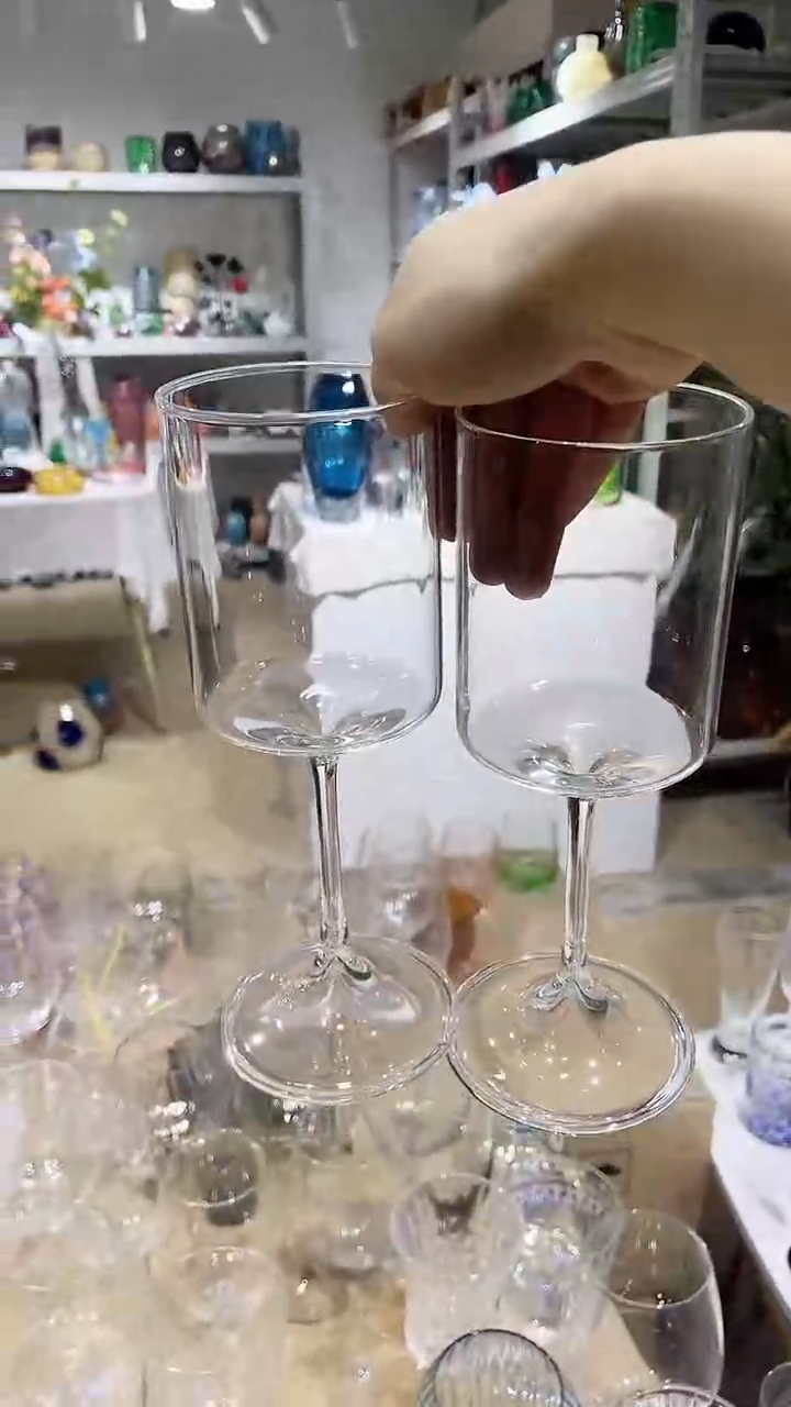 【闪购商品】水晶玻璃2只透明直筒红酒杯