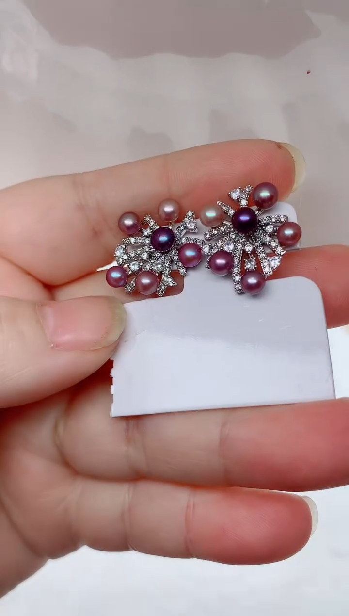 未镶嵌耳饰淡水珍珠多样性发其一【非无瑕】