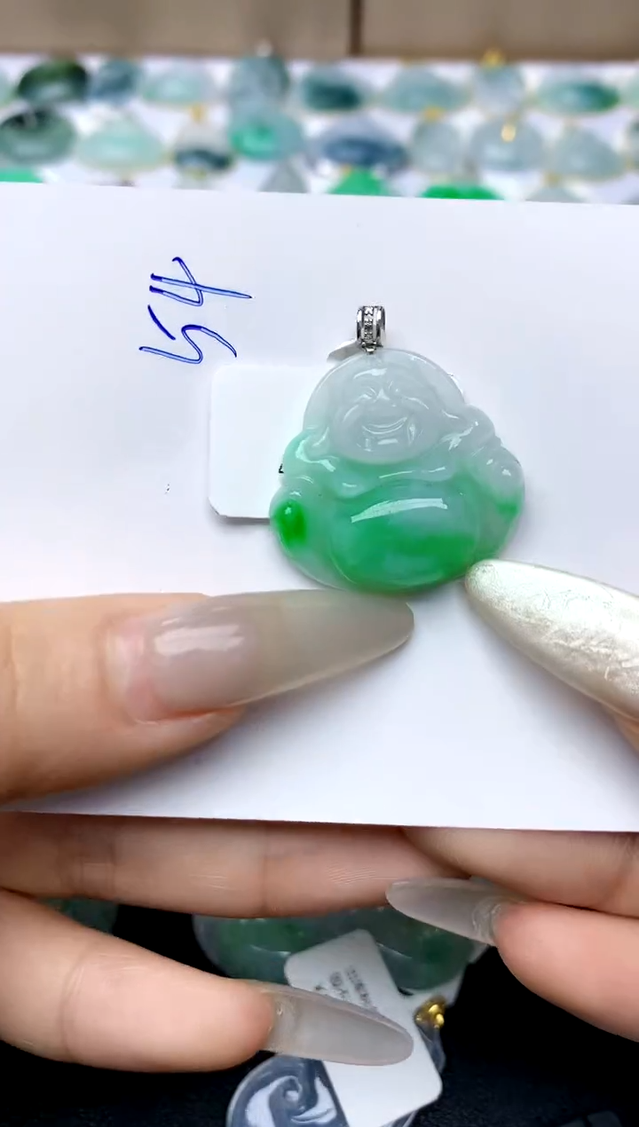 【闪购商品】翡翠颈饰18K金镶嵌54天然A货翡翠